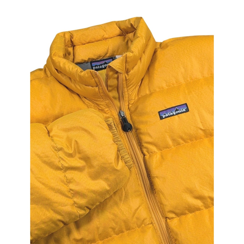 Patagonia Down Sweater Puffer Jacket Men's Medium Gold Full Zip Packable